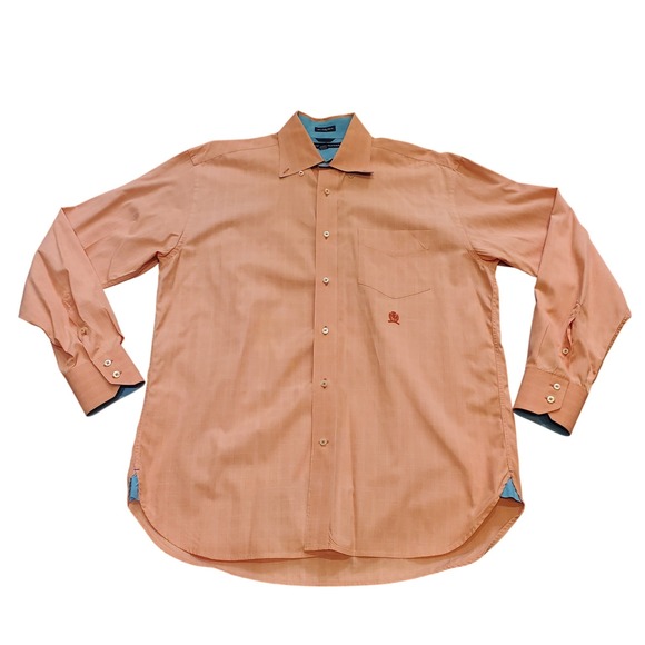 Tommy Hilfiger Other - VTG Tommy Hilfiger Shirt Mens M Orange Salmon‎ 80s 2-Ply Cotton Oxford Preppy